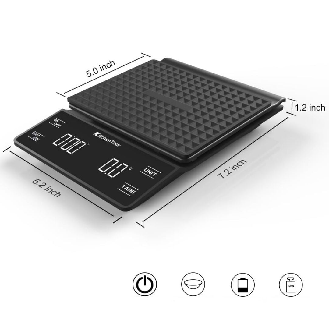 Wouter – Digitale precisie koffieweegschaal met ingebouwde timer