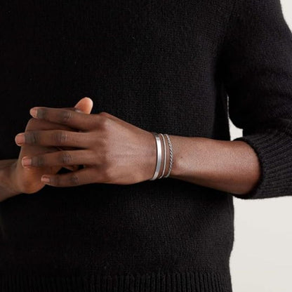 Milan – Luxe 3-delige zilverkleurige heren armbandenset