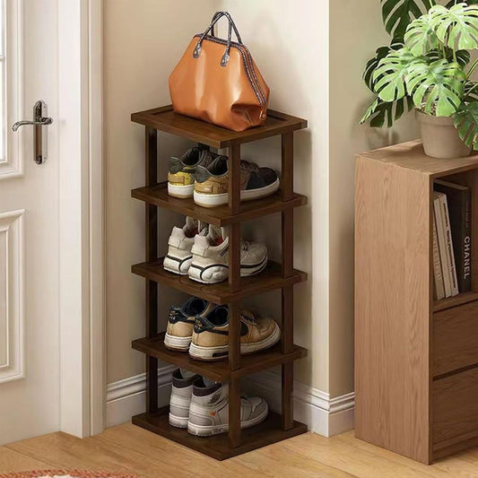 Lars – Compact en modern houten schoenenrek voor smalle ruimtes