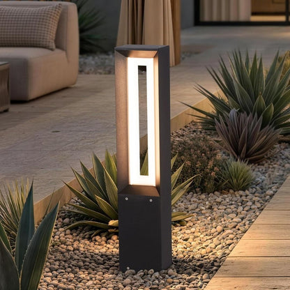 Jasper – Moderne antraciet staande buitenlamp met led-lichtzuil